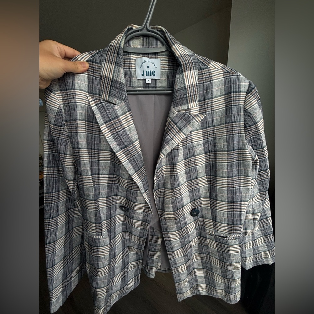 J.ING Classic Checkered Blazer in Blue and white brand new!